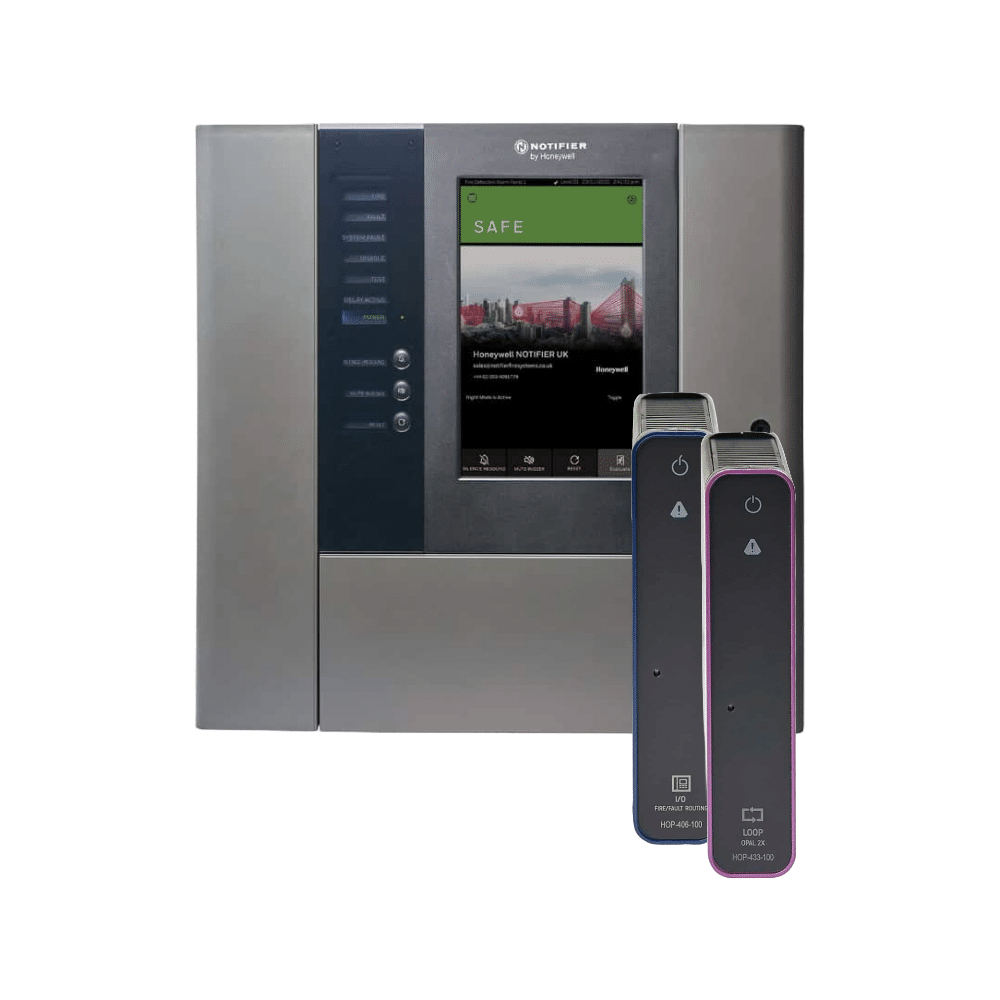 Bundle NOTIFIER INSPIRE E10 | 4 Ringe | Alarmmodul | 6 Steckplätze