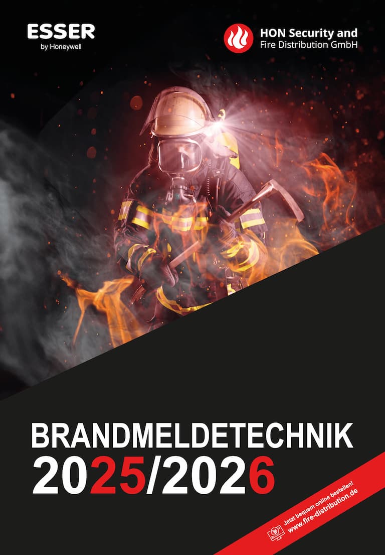 Titleseite Brandmeldetechnik Katalog ESSER HON2025 2026 Cover 768px | Esser-Markenseite
